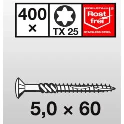 Linsensenkkopf Terrassenschraube TX-Antrieb Ø 5 Mm X 60 Mm -LUX 5457304 picture 1